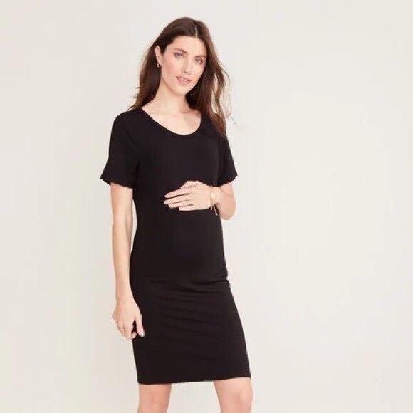 Layers by Hatch Black T Shirt Dress Modal Stretchy Maternity Small S - Picture 1 of 5